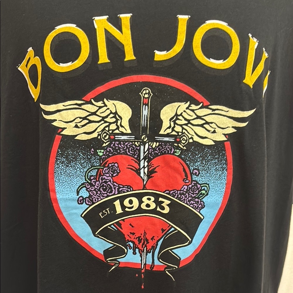 Black Bon Jovi Graphic T-Shirt Size 2X NWOT